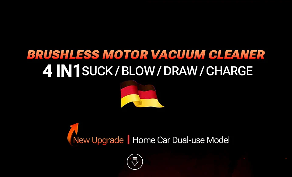 מיני שואב אבק נטען נייד עם עוצמת יניקה חזקה במיוחד ופונקציית מפוח לניקוי יעיל וניפוח