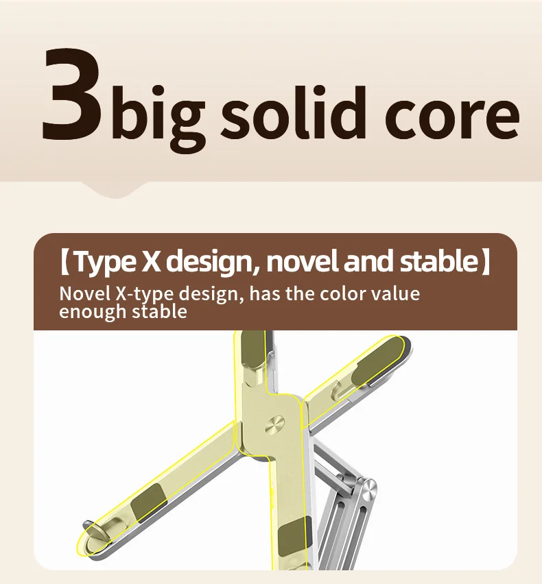 סטנד אלומיניום למחשב נייד מתקפל עם סיבוב 360° ומניעת התחממות