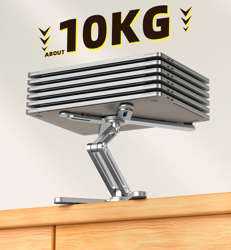 סטנד אלומיניום למחשב נייד מתקפל עם סיבוב 360° ומניעת התחממות