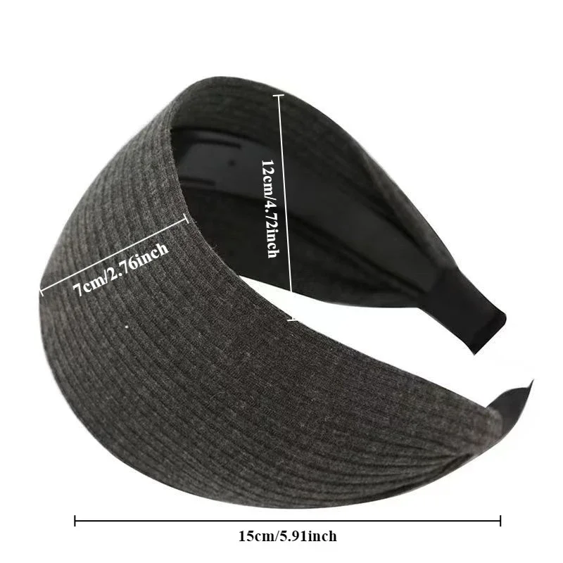 קשת שיער רחבה סרוגה רכה לנשים ולנערות בסגנון קוריאני עם שיניים לאחיזה יציבה