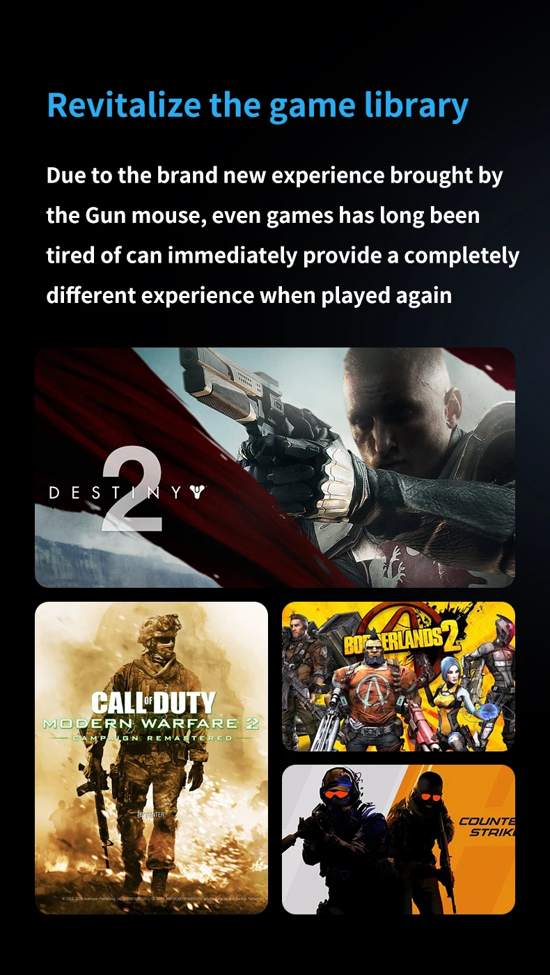 עכבר גיימינג אקדח למשחקי יריות במחשב לתחושה מציאותית