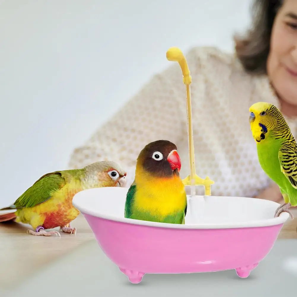 אמבטיה חכמה אוטומטית לתוכי – מקלחת ציפורים חמודה מפלסטיק, אביזר מהנה ונוח לניקוי וטיפוח