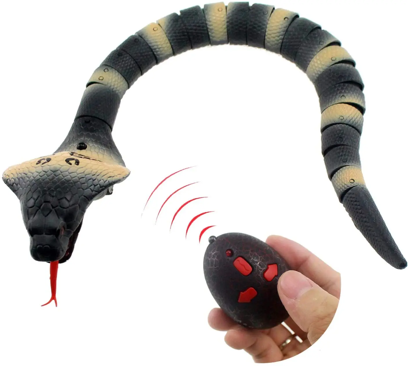נחש קוברה רובוטי על שלט רחוק עם תנועות מציאותיות ,לשון נשלפת, אור מהפה וגוף גמיש