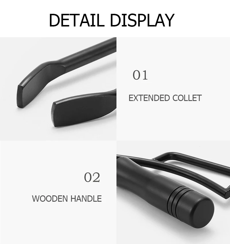 מלקחי ברביקיו עם ידית עץ מבודדת, עיצוב מקור ברווז לאחיזה נוחה ובטוחה בפחמים