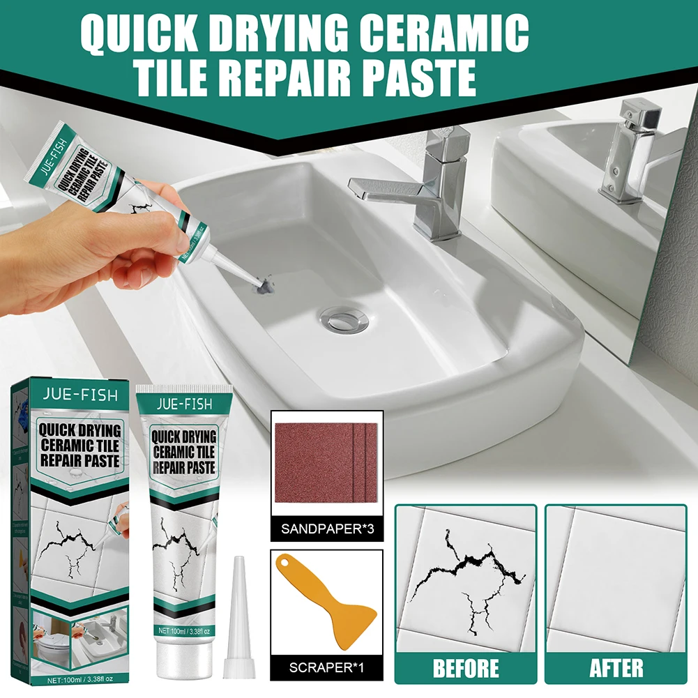 משחת תיקון לסדקים בכיור ובקרמיקה - אטום למים ומתייבש מהר