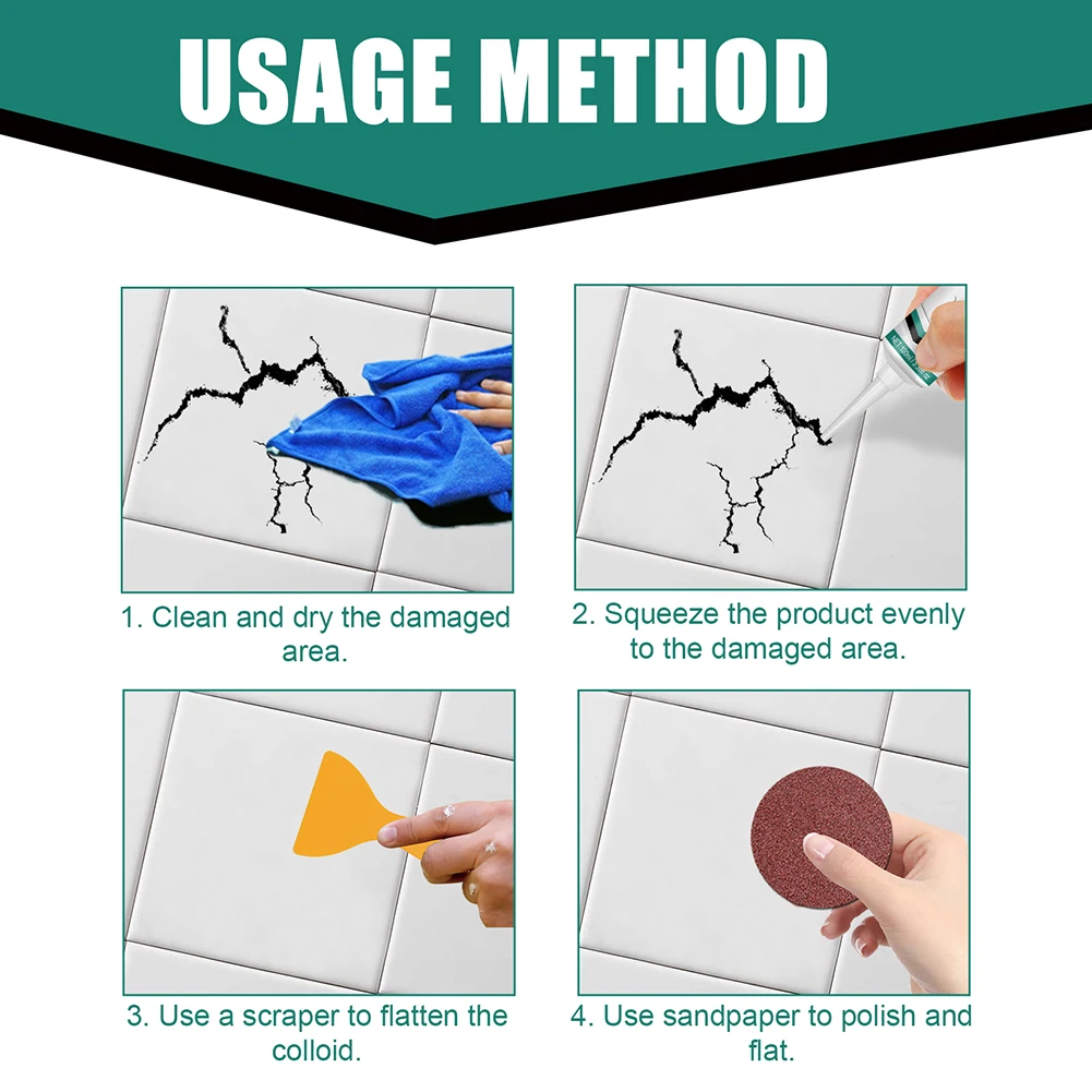 משחת תיקון לסדקים בכיור ובקרמיקה - אטום למים ומתייבש מהר