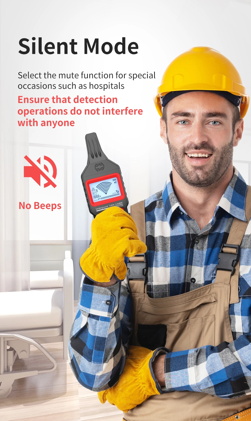 גלאי כבלים תת-קרקעיים לאיתור חוטים, צנרת מים וגז, ותשתיות חשמל בתוך קירות ובאדמה