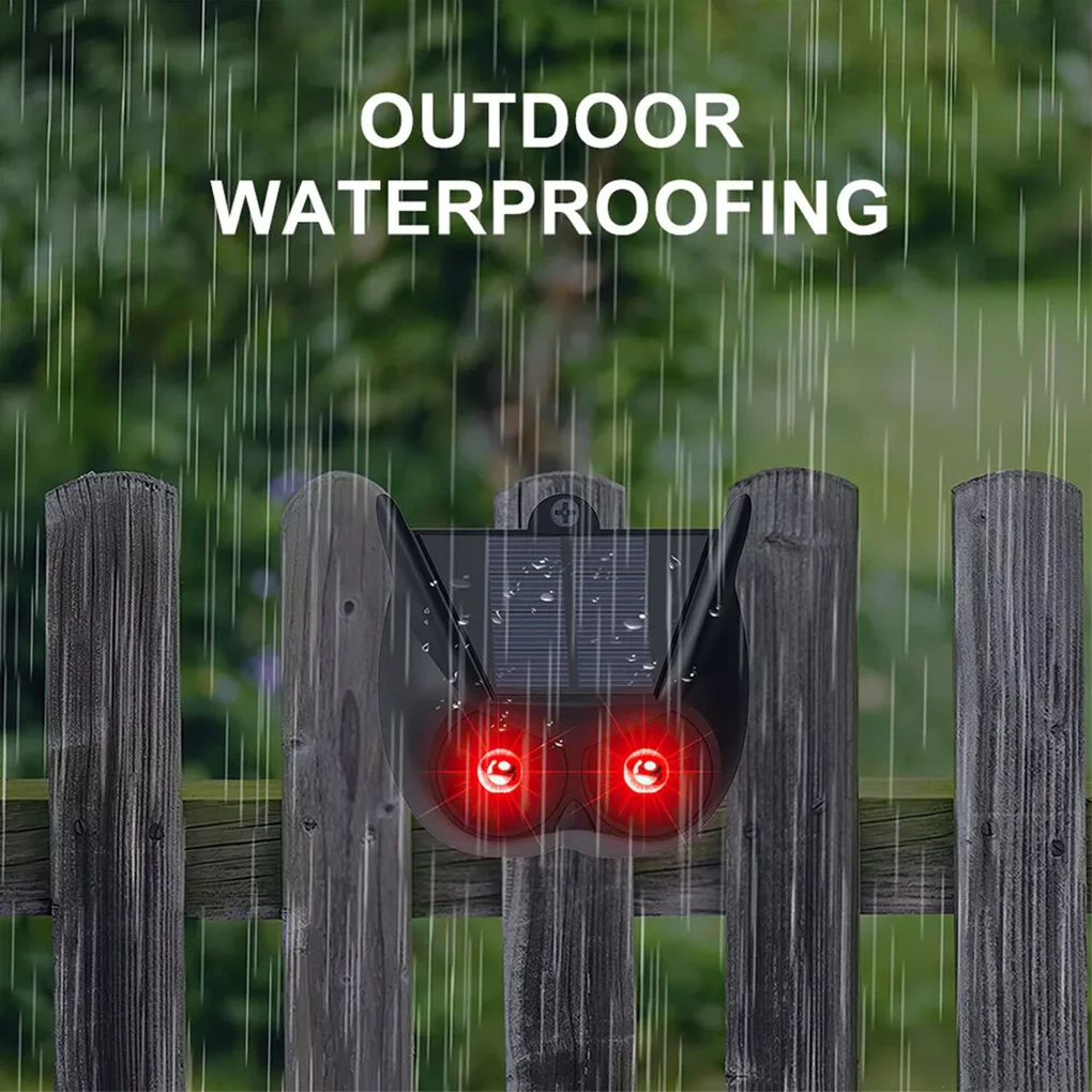 דוחה חיות אולטרסוני סולארי לגינה - מרחיק ציפורים, חתולים, כלבים, עכברים עם חיישן תנועה חכם