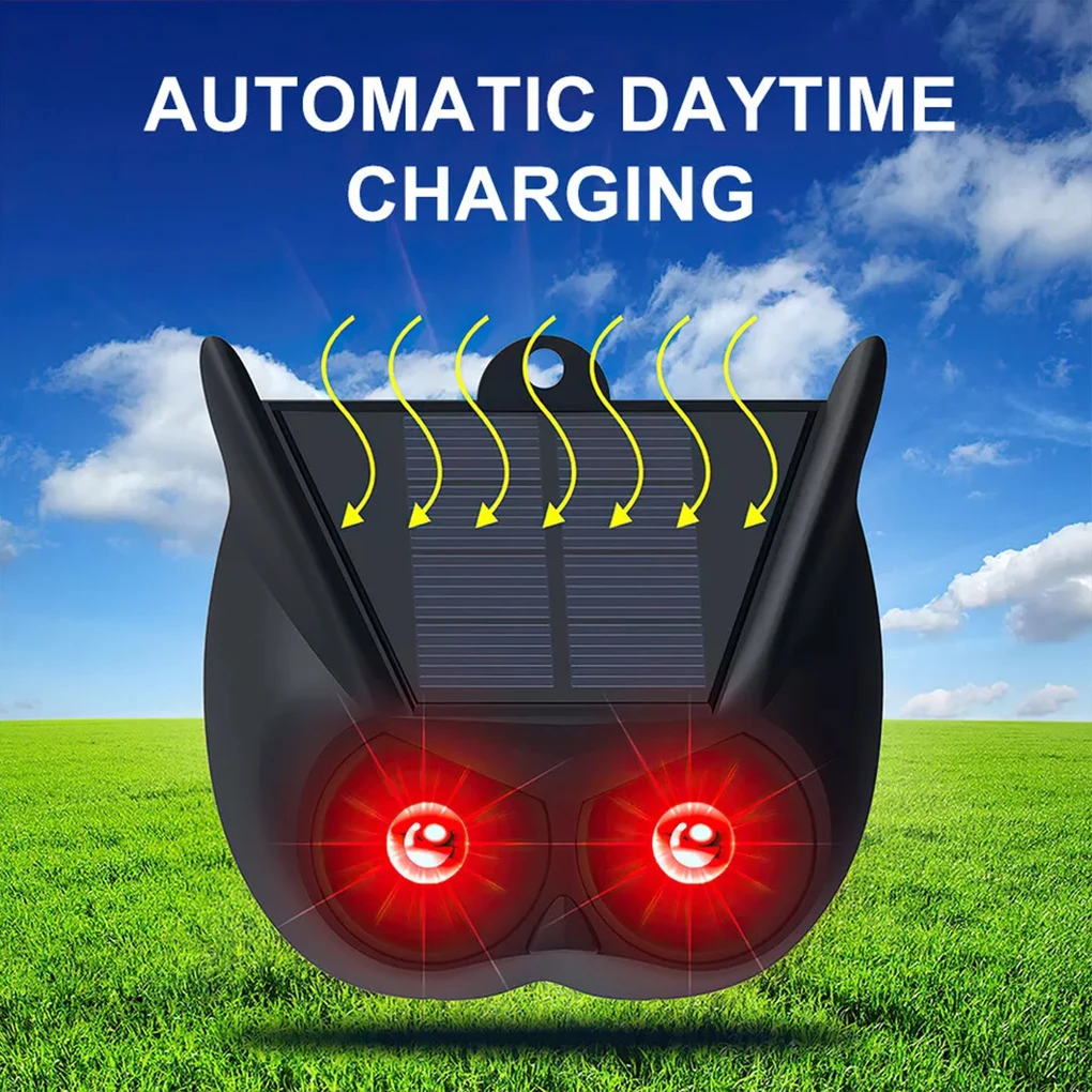 דוחה חיות אולטרסוני סולארי לגינה - מרחיק ציפורים, חתולים, כלבים, עכברים עם חיישן תנועה חכם