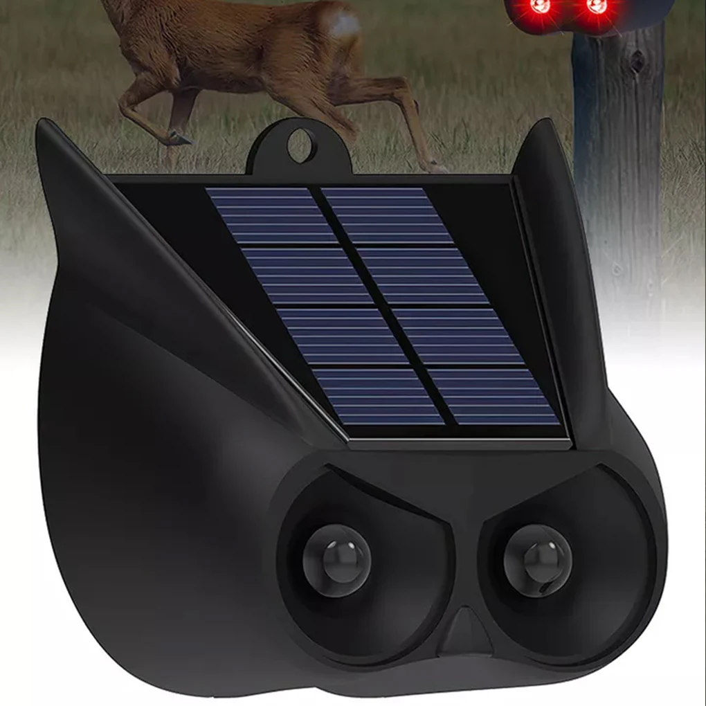 דוחה חיות אולטרסוני סולארי לגינה - מרחיק ציפורים, חתולים, כלבים, עכברים עם חיישן תנועה חכם