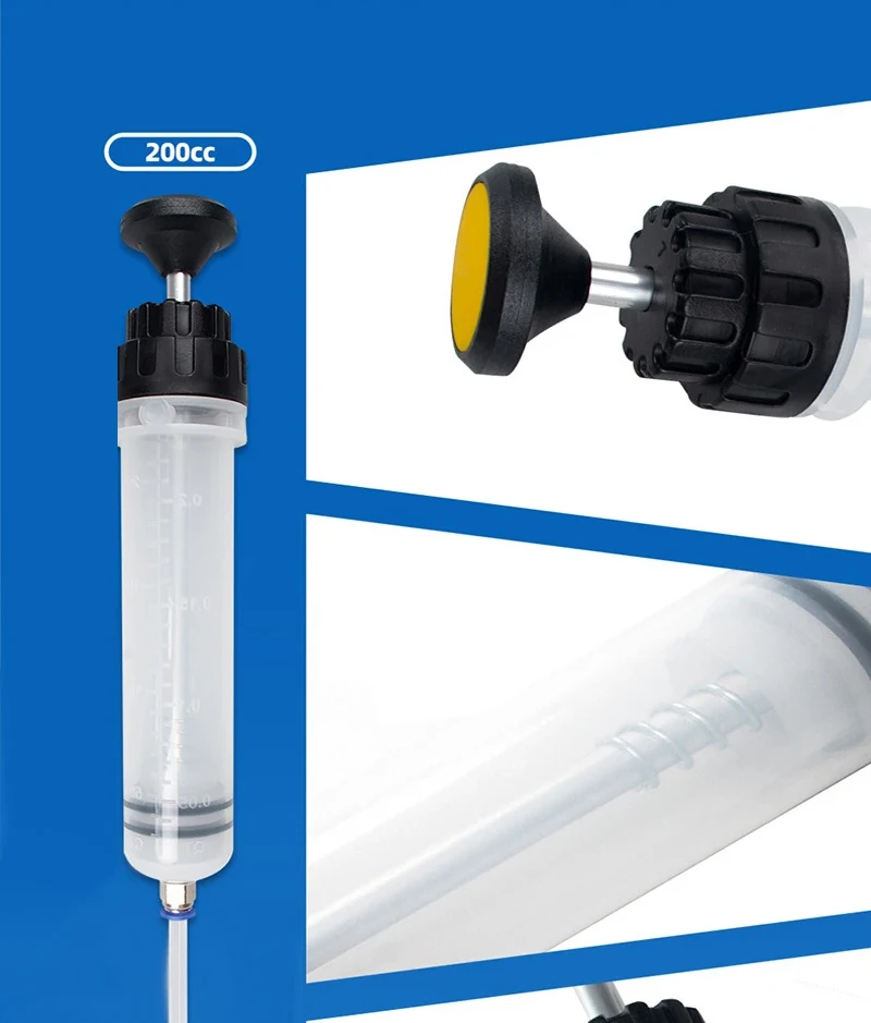 מזרק לשאיבת והזרקת שמן ודלק ברכב במגוון גדלים