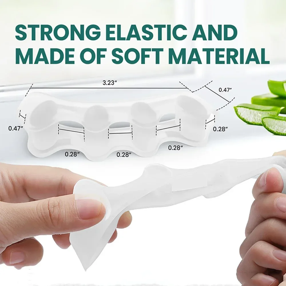 זוג מפרידי אצבעות מסיליקון לרגליים למריחת לק ללא לכלוך