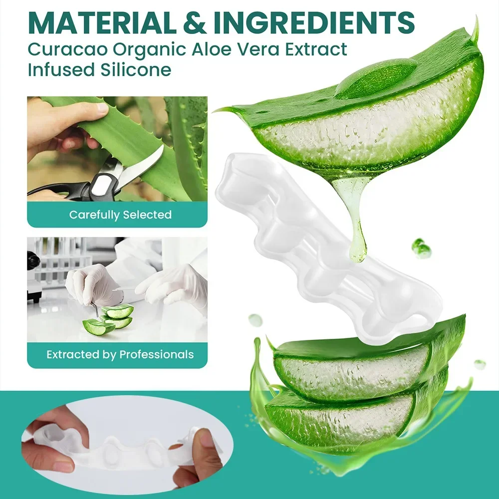 זוג מפרידי אצבעות מסיליקון לרגליים למריחת לק ללא לכלוך