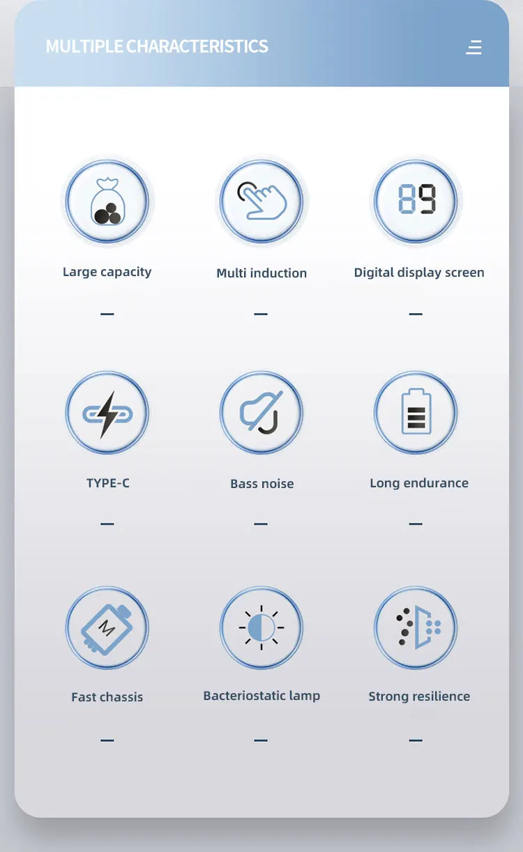 פח אשפה חכם 20 ליטר נטען עם חיישן - מתאים לחדר האמבטיה, המטבח או השירותים