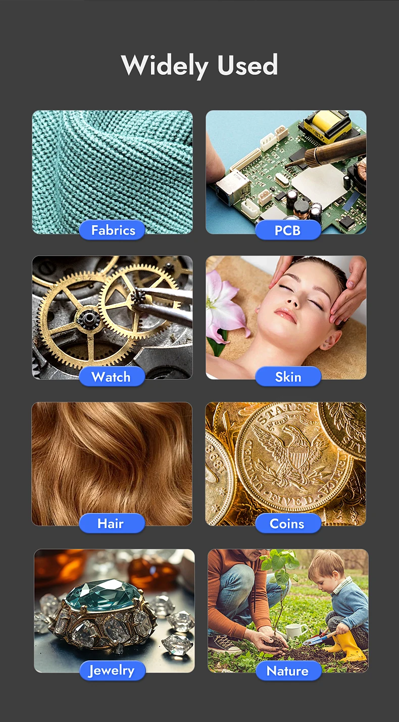 מיקרוסקופ דיגיטלי עם מסך תצוגה 4.3 אינץ' – הגדלה עד פי 1000, כולל מסך HD ו-8 נורות LED,