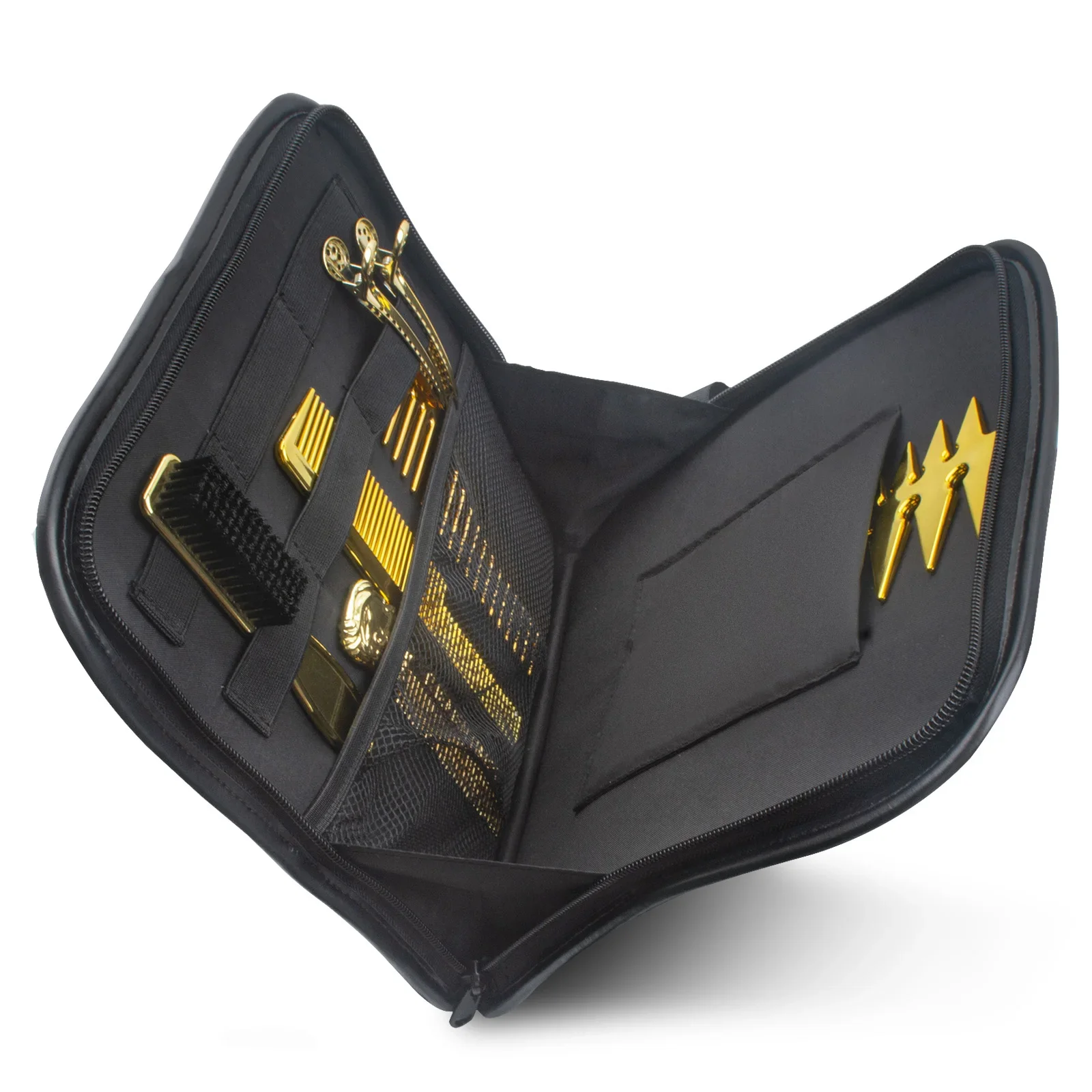 תיק עור מקצועי לכלי תספורת 2 ב-1 – לאחסון ולשימוש כתיק תלייה לצוואר, מתאים לספרים ומעצבי שיער