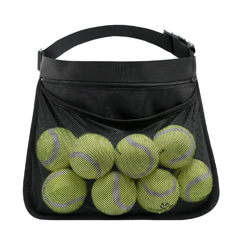 תיק מותן רשת מתכוונן לאחסון כדורי משחק טניס, גולף ועוד לשליפה מהירה