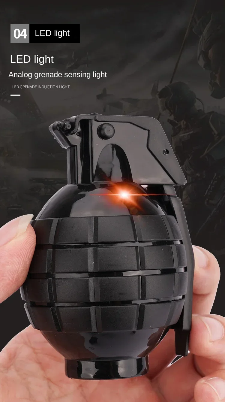 צעצוע רימון לקישוט ומשחק עם קול ותאורה של רימון מתפוצץ אמיתי