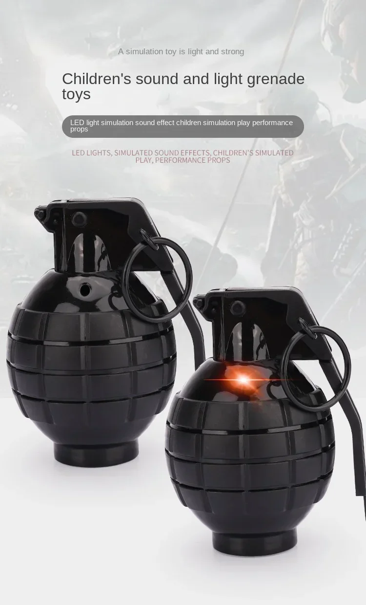 צעצוע רימון לקישוט ומשחק עם קול ותאורה של רימון מתפוצץ אמיתי