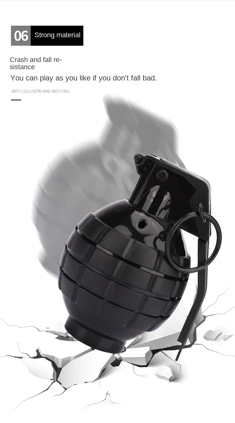 צעצוע רימון לקישוט ומשחק עם קול ותאורה של רימון מתפוצץ אמיתי