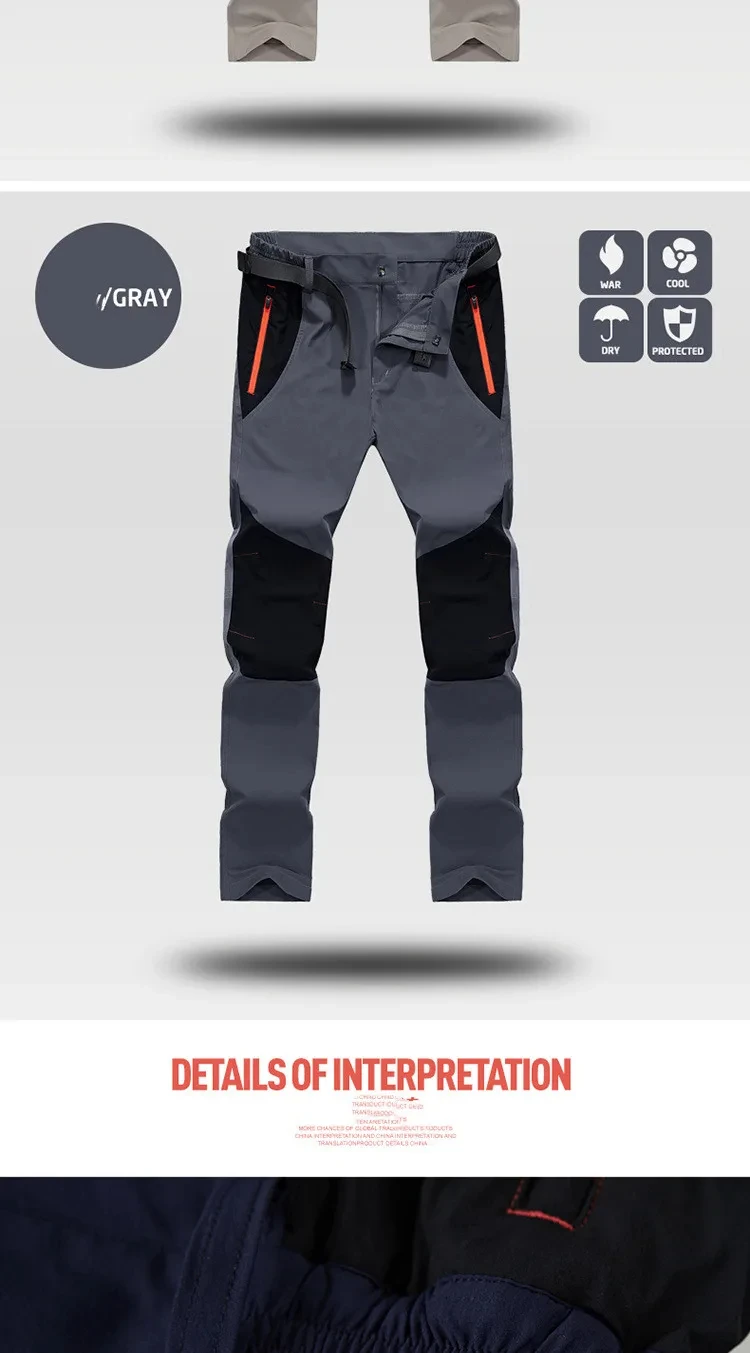 מכנסי קארגו טקטיים עמידי מים, קלים ומתייבשים במהירות לטיולים, קמפינג, דיג, וספורט
