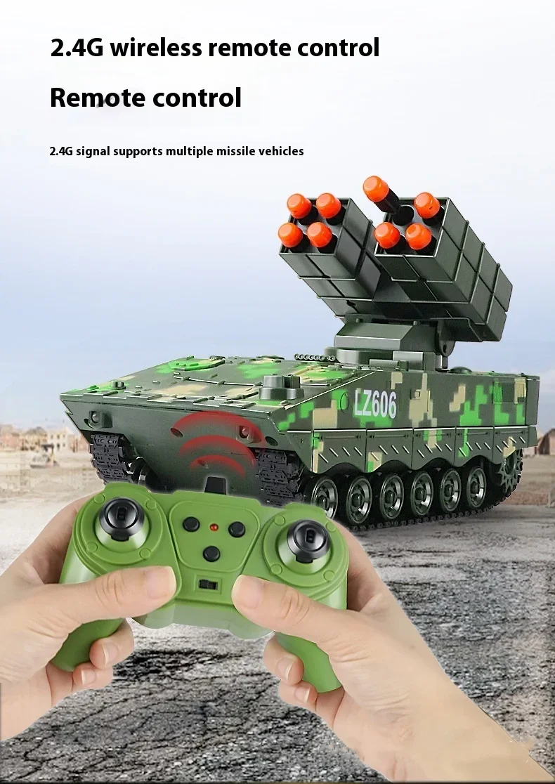 צעצוע נטען טנק משגר טילים בשלט רחוק