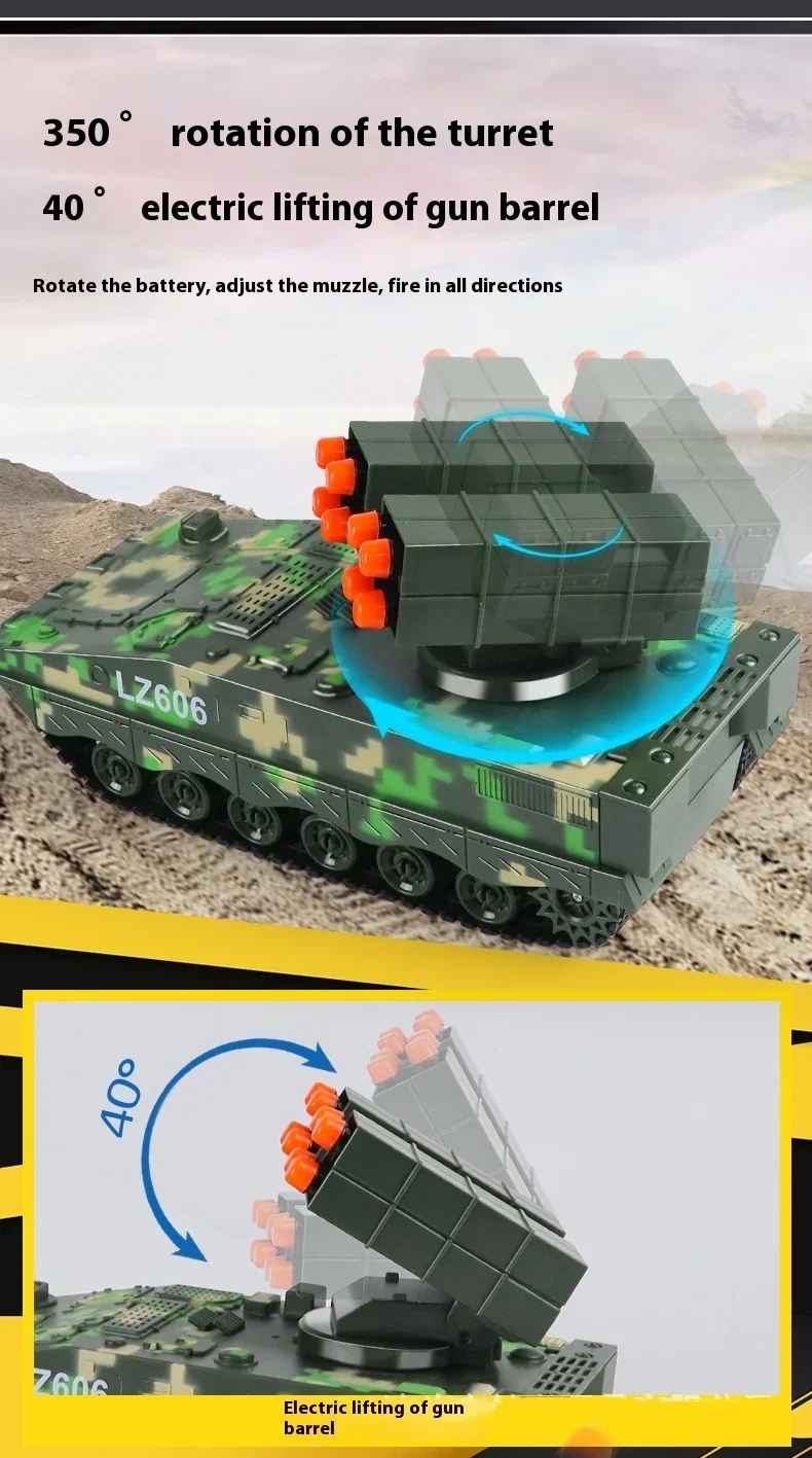 צעצוע נטען טנק משגר טילים בשלט רחוק