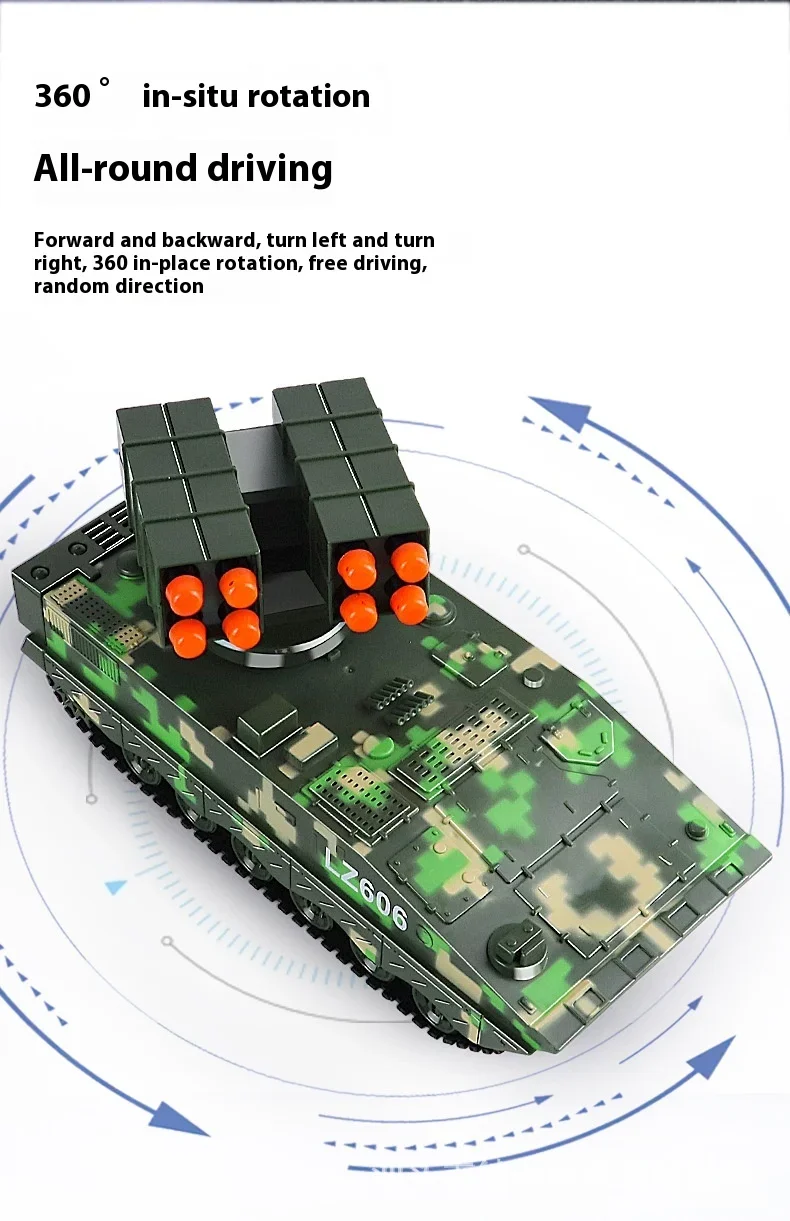 צעצוע נטען טנק משגר טילים בשלט רחוק