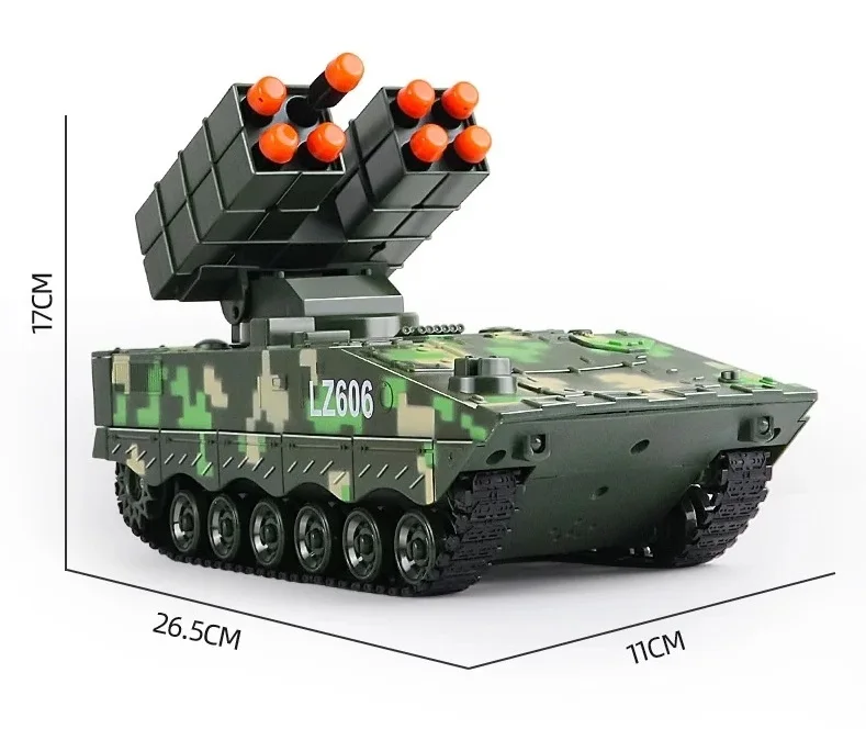 צעצוע נטען טנק משגר טילים בשלט רחוק