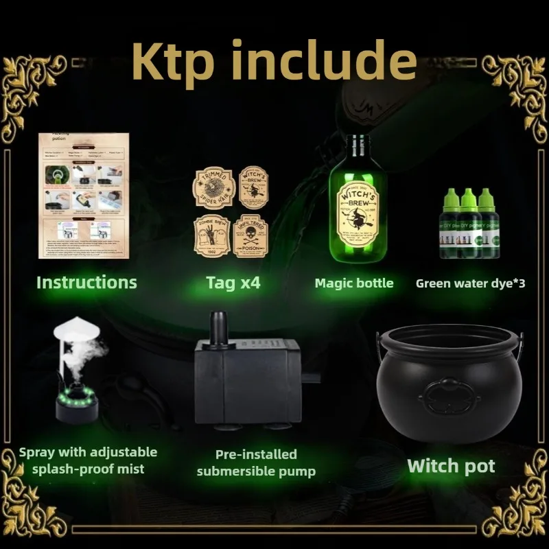 סיר מכשפות עם אפקט ערפל מכושף