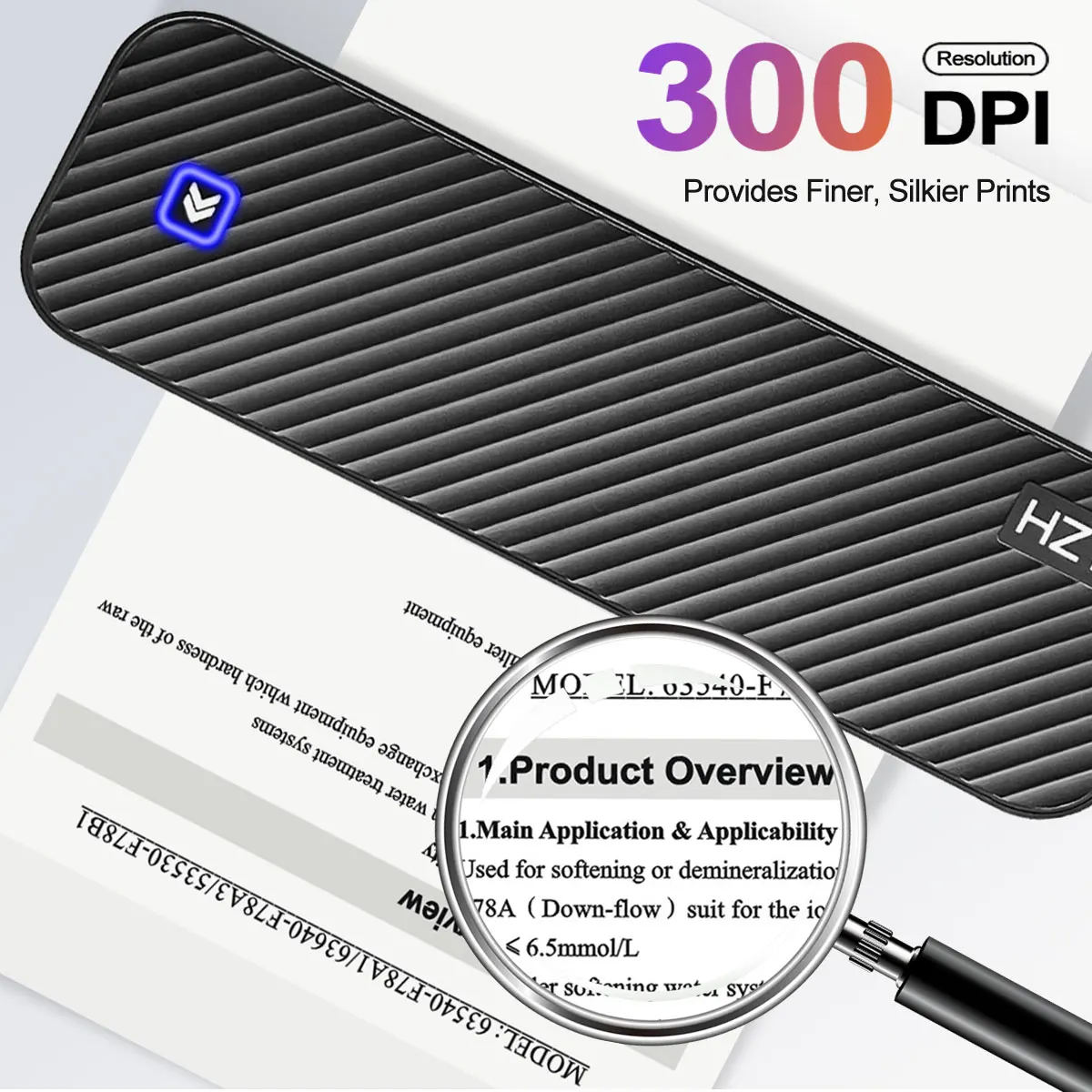 מדפסת תרמית ניידת ללא דיו עם חיבור בלוטות' להדפסה מהמחשב או מהטלפון