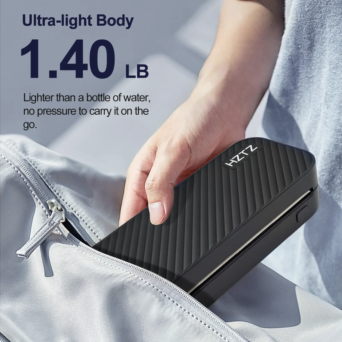 מדפסת תרמית ניידת ללא דיו עם חיבור בלוטות' להדפסה מהמחשב או מהטלפון